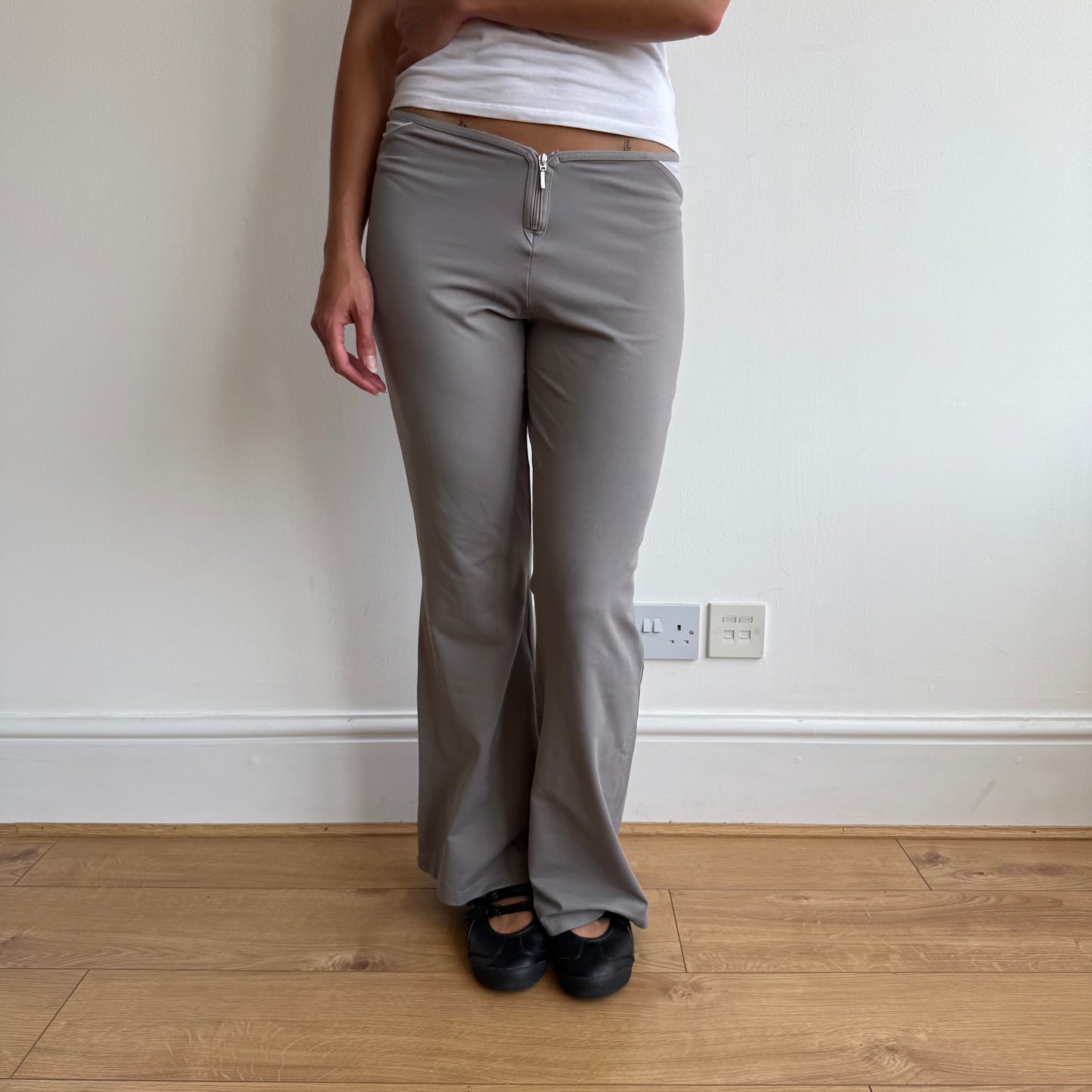 Taupe USA pro zip front yoga pants - Size M