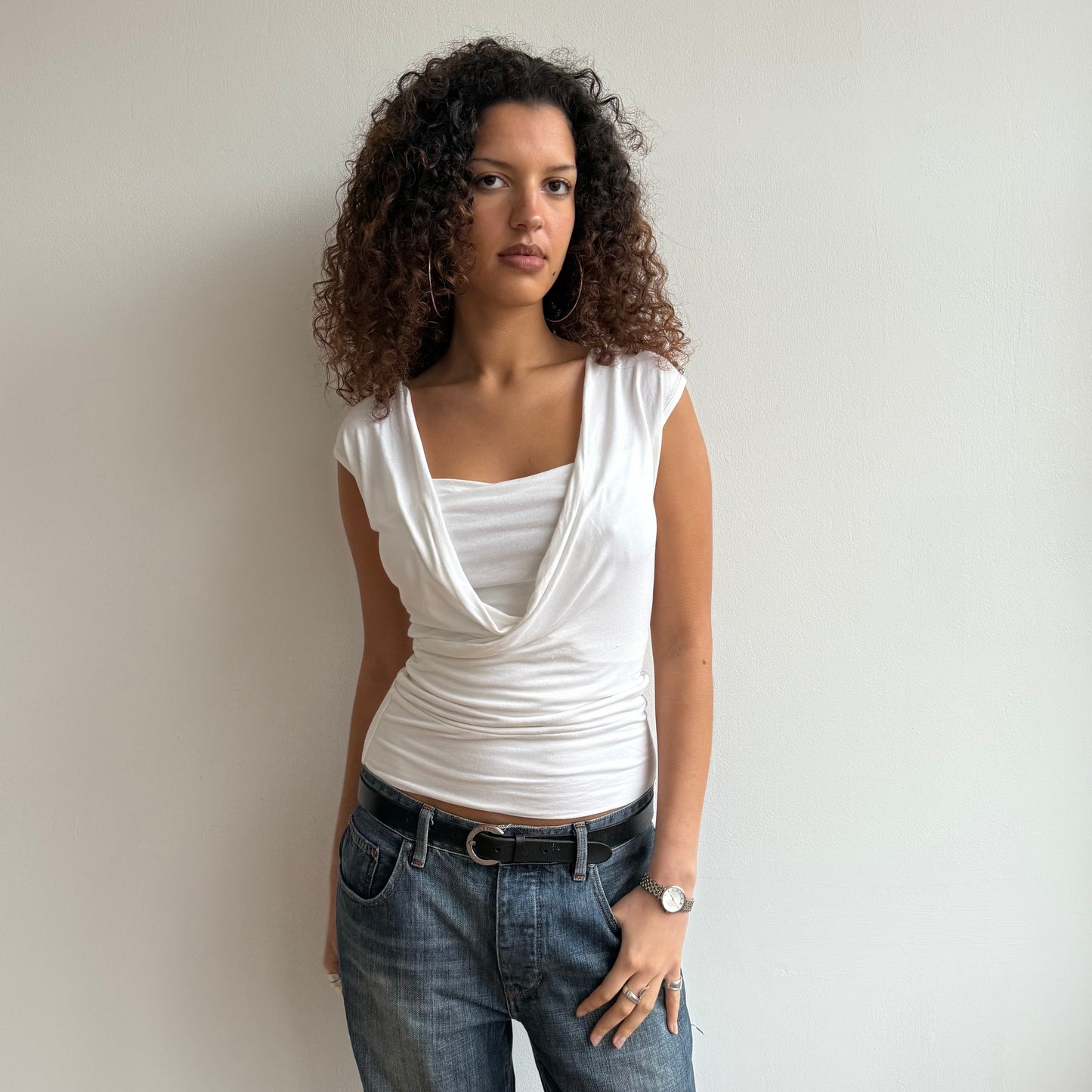 White keyhole top - Size S