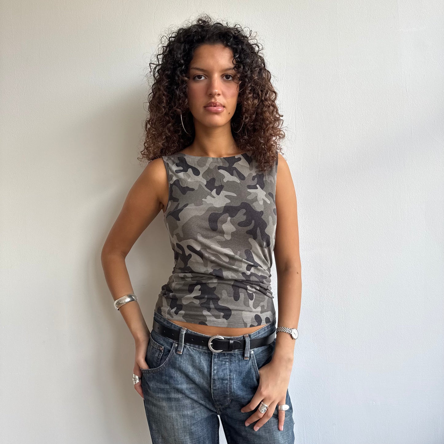 Camo slouchy top - Size M