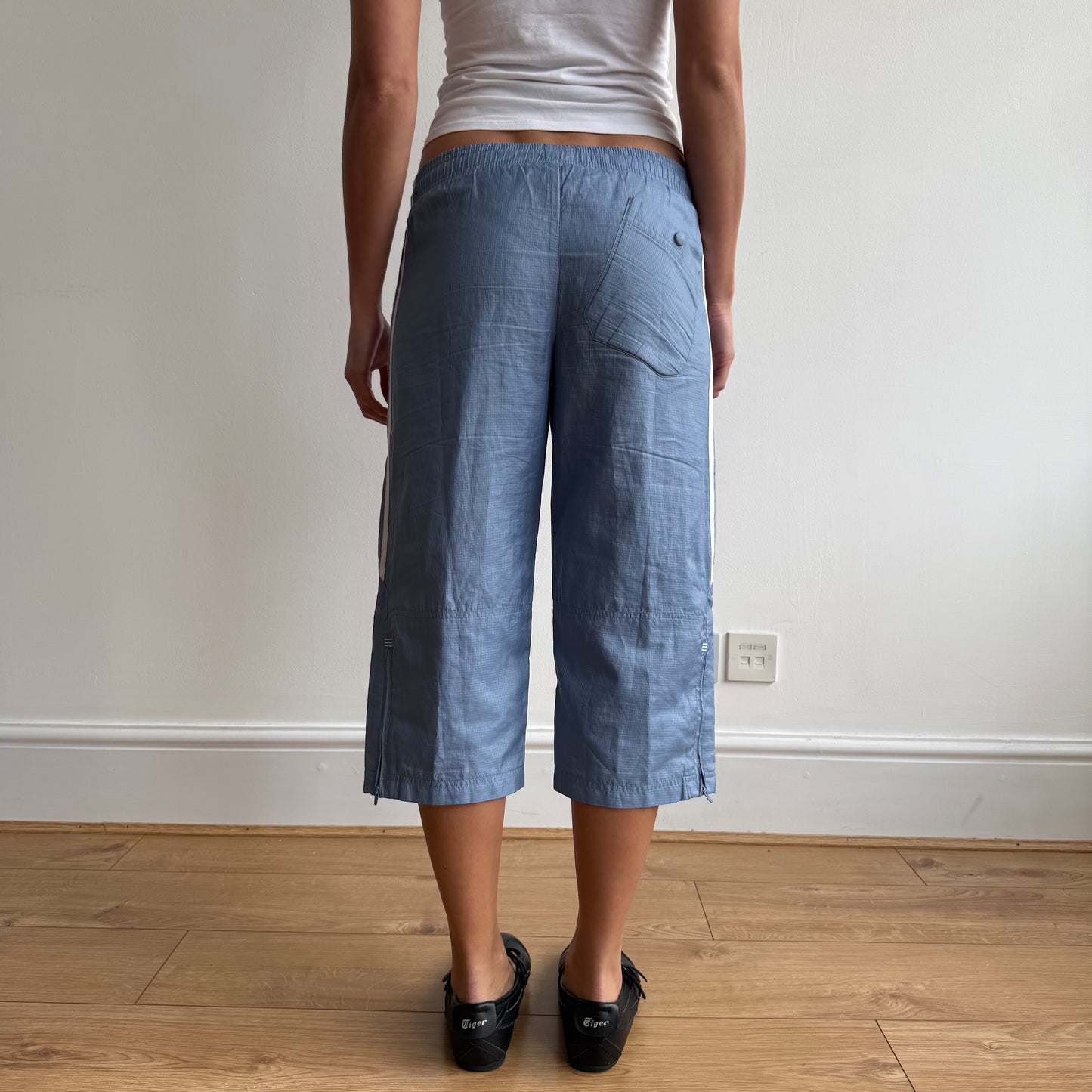 Blue Adidas grid cargo capris - Size S