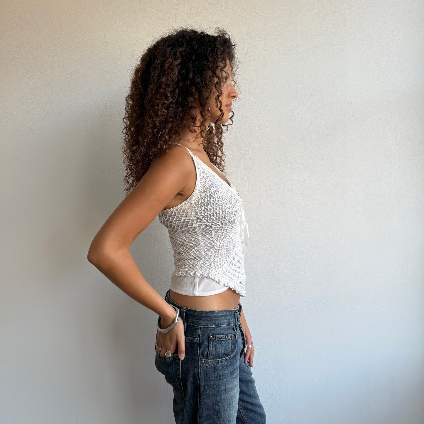 White crochet cami - Size S