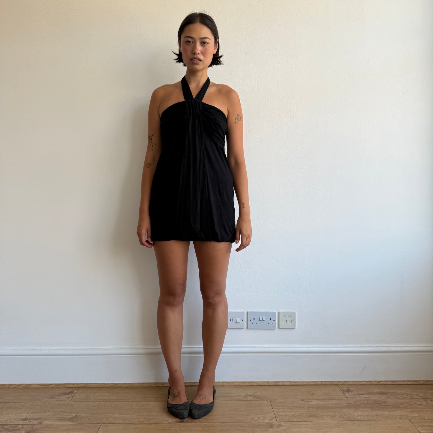 Black bandeau halter dress - Size XS/S