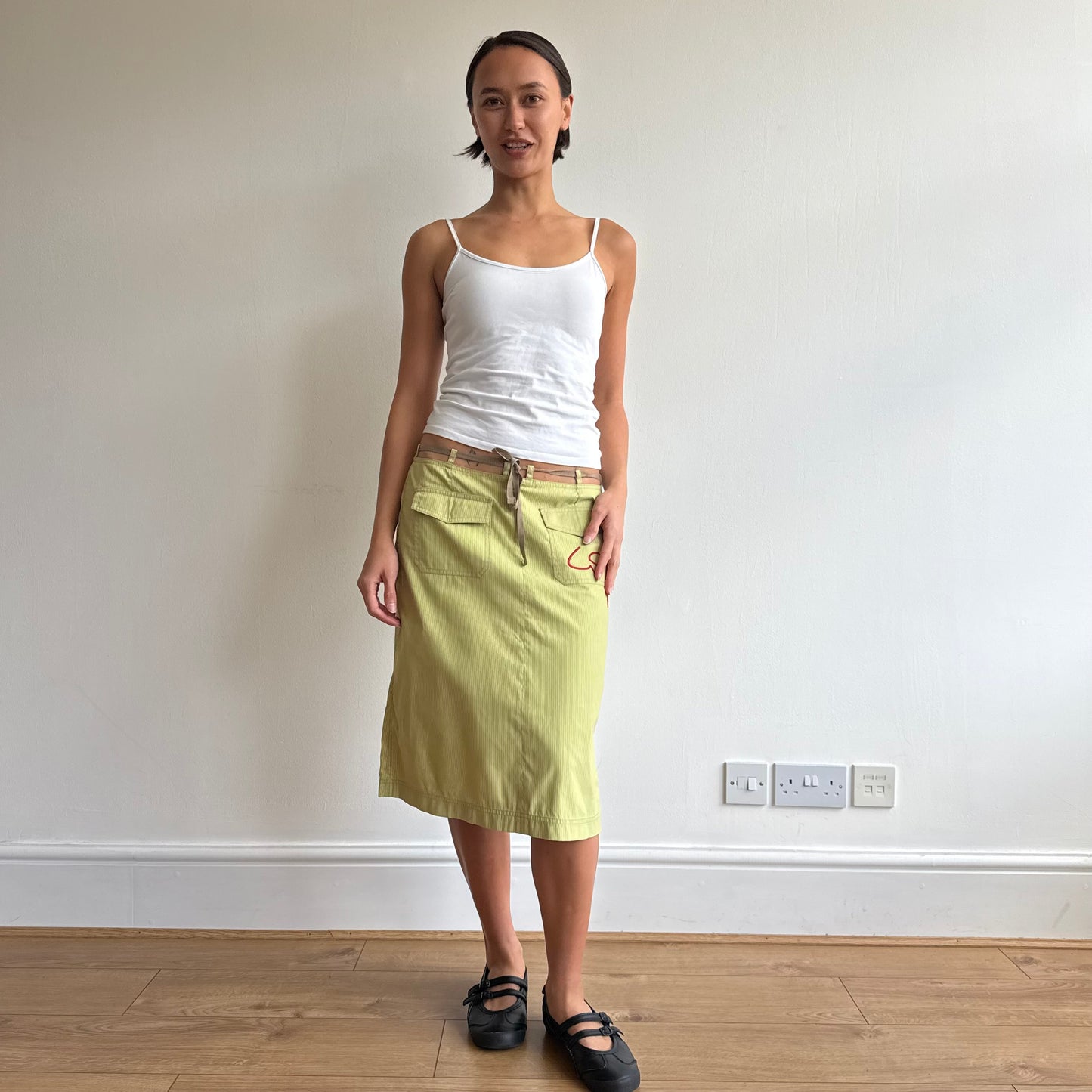 Cop Copine green stripe skirt - Size M