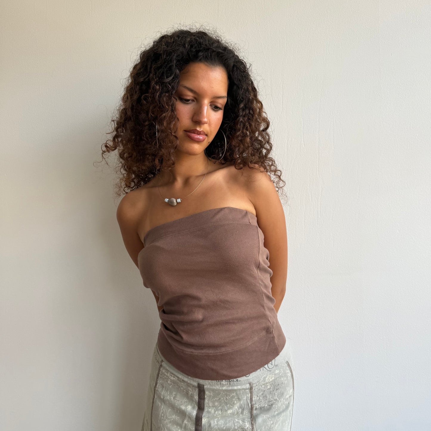 Brown bandeau top - Size S-M