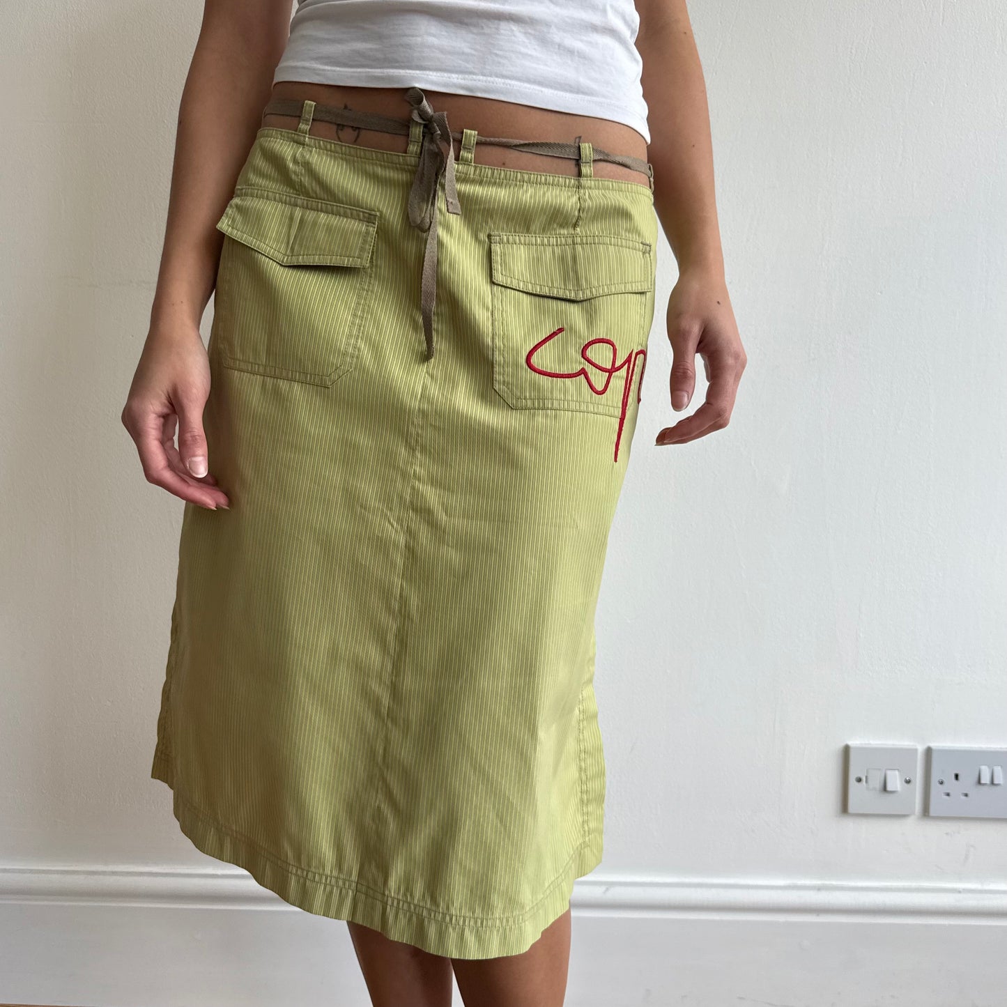 Cop Copine green stripe skirt - Size M
