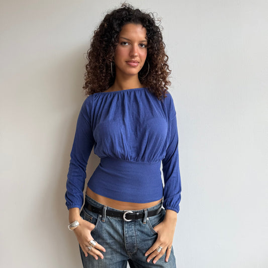 Blue keyhole knit - Size S