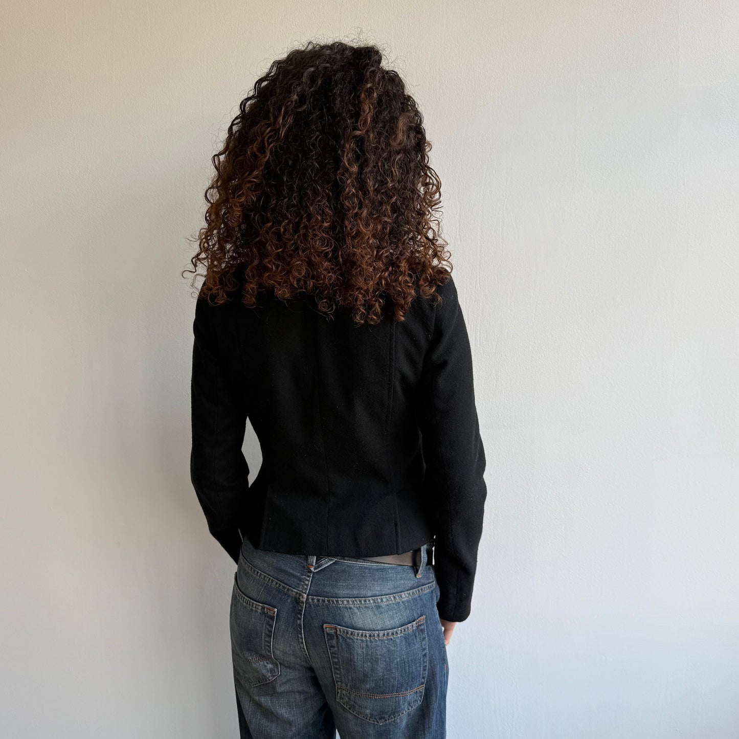 Black military peacoat - Size S