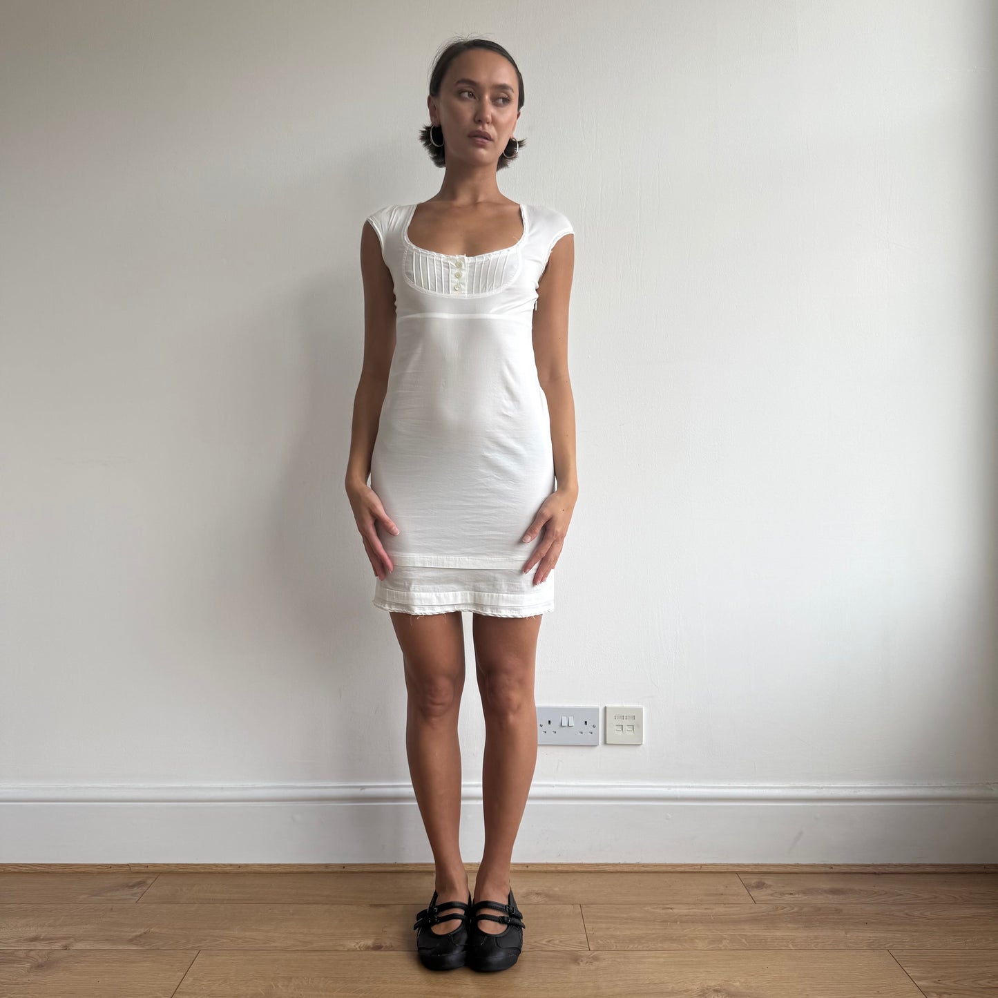 White milkmaid mini dress - Size S