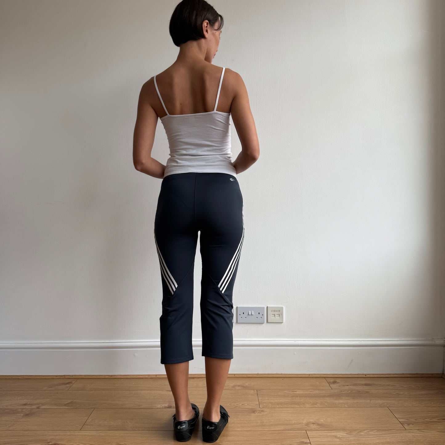 Navy Adidas stripe capris - Size XS