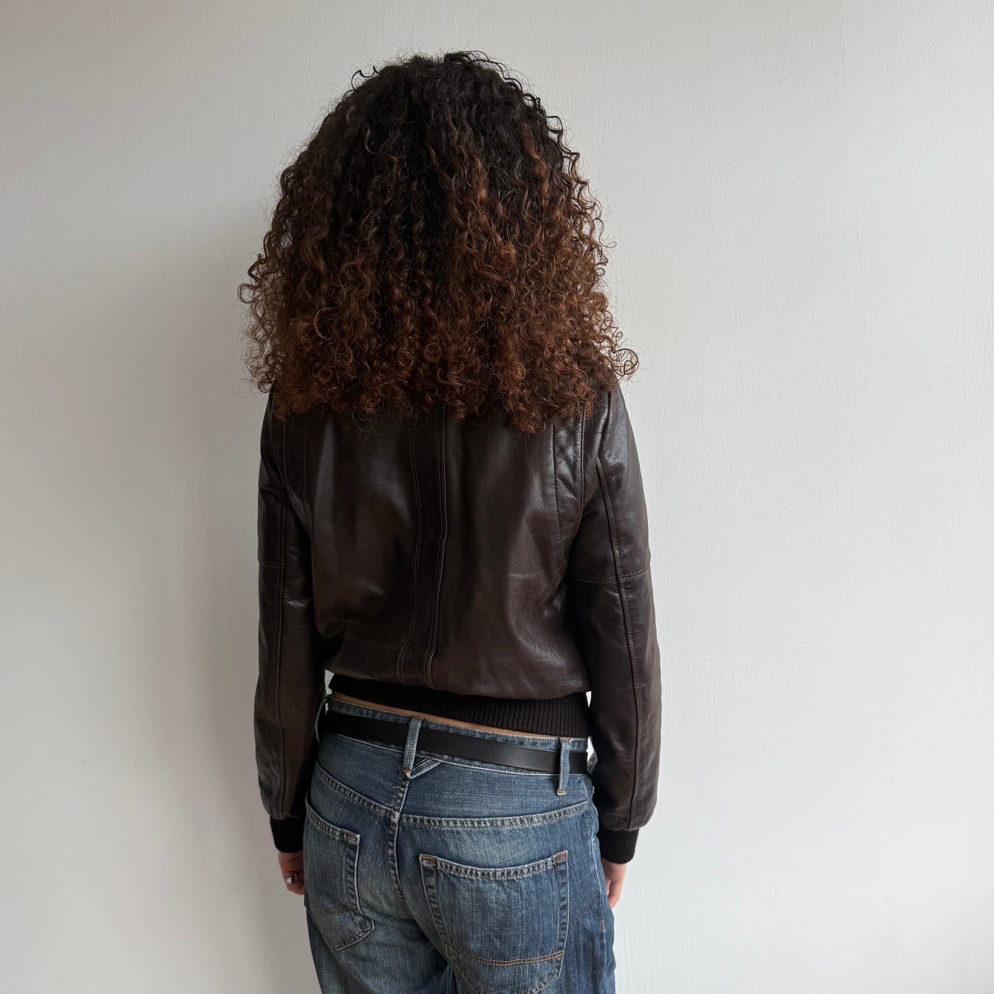 Leather + fur moto jacket - Size M
