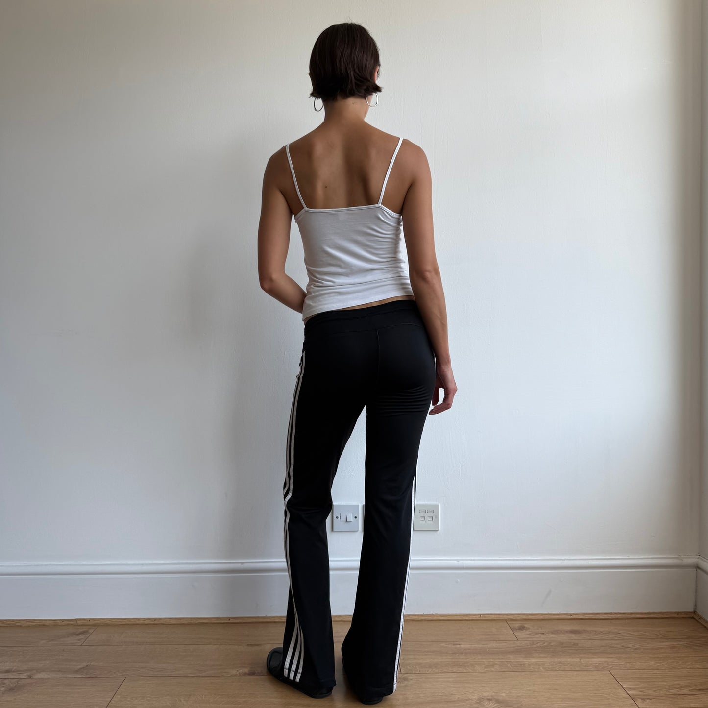 Black Adidas stripe flared yoga pants - Size XS