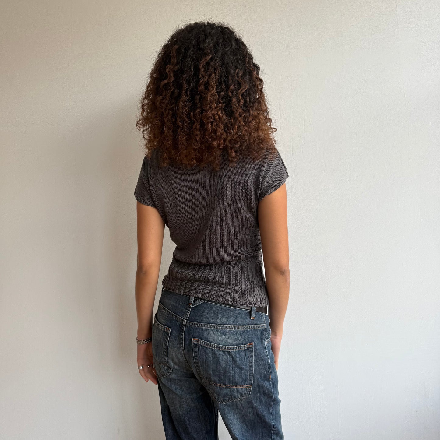 Charcoal crochet knit - Size S