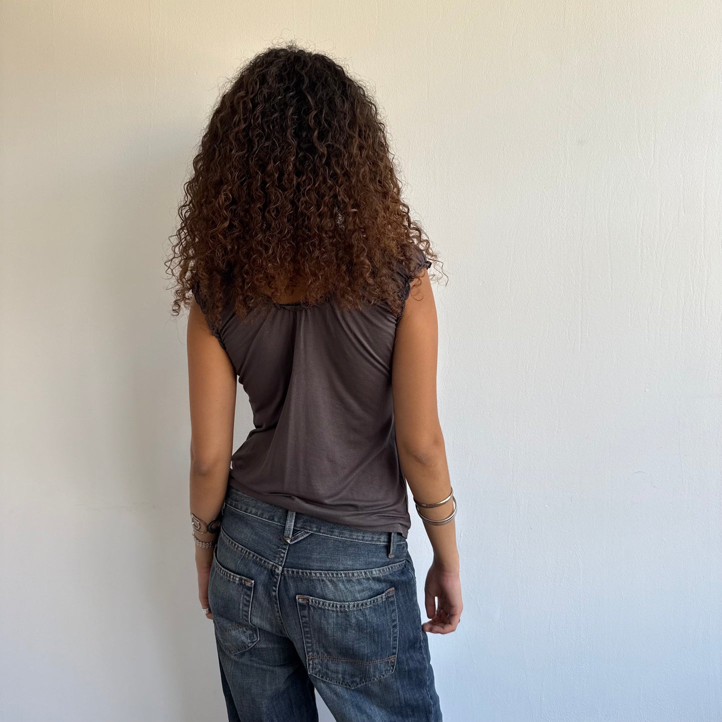 Brown ruched top - Size M/L