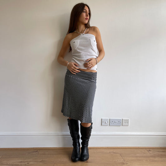 Black and white stripe skirt - Size S