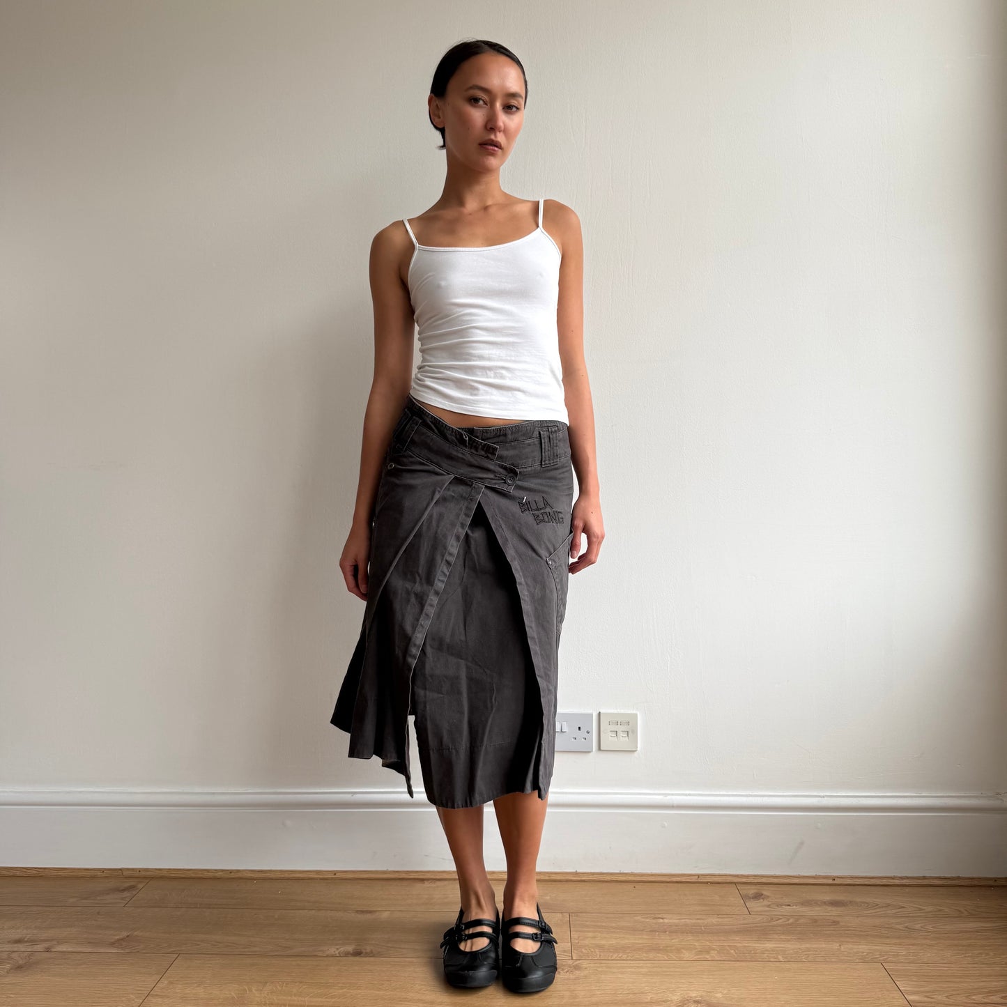 Brown wrap midi skirt - Size XS