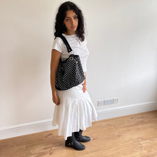 Black polka dot bag