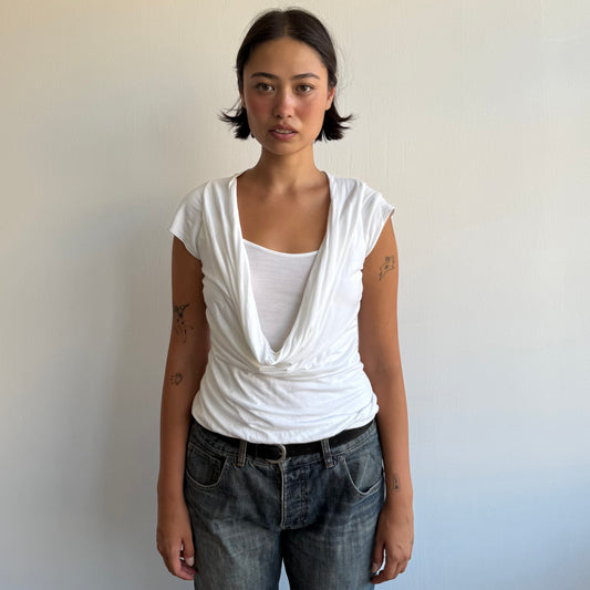 White double layer backless top - Size S/M