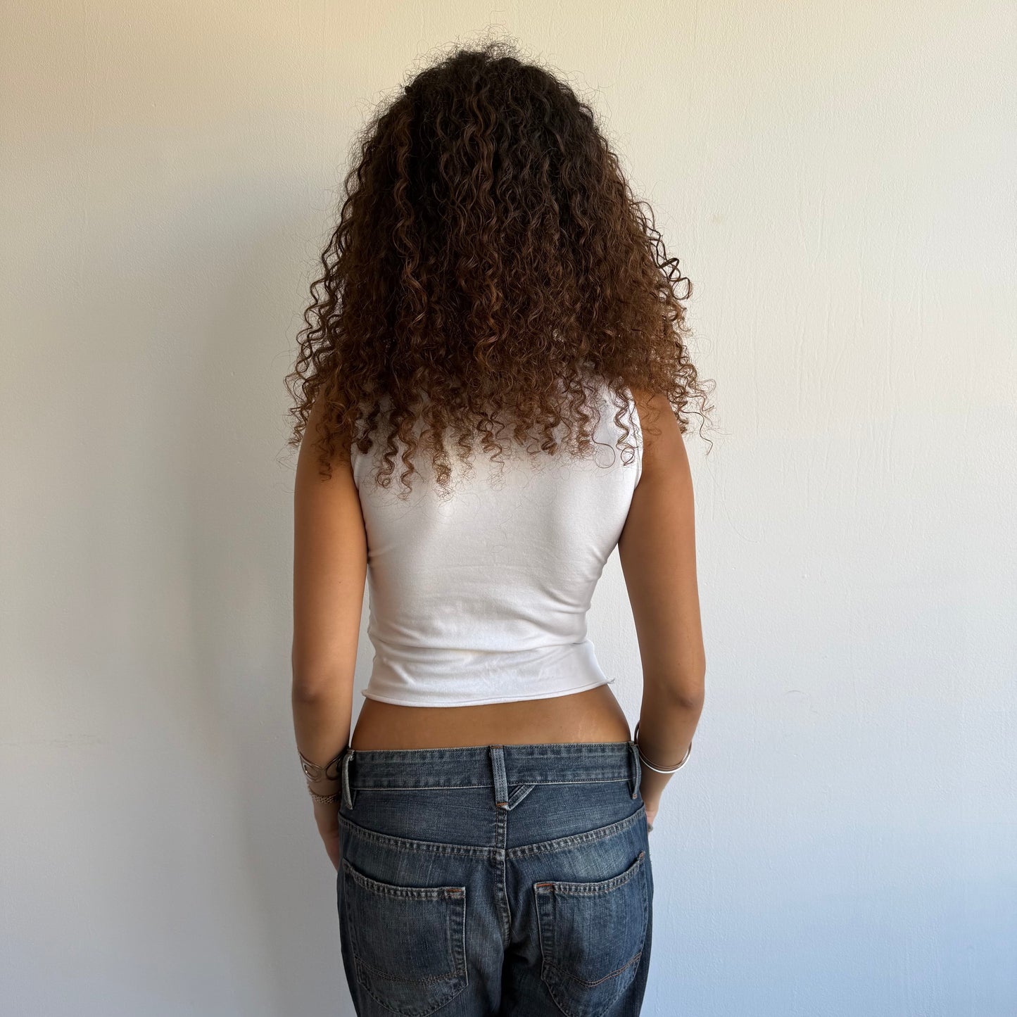 White heyhole top - Size XS