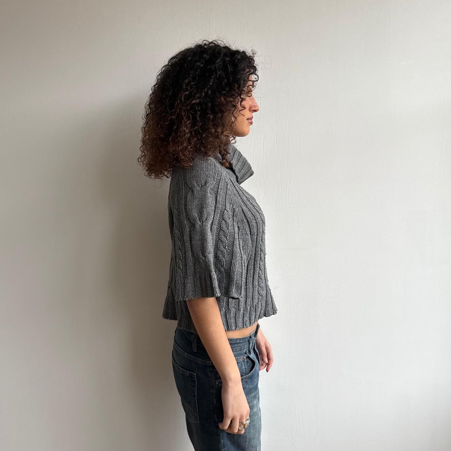 Grey batwing roll neck - Size M