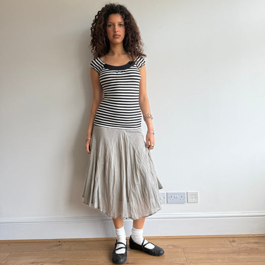 Grey floaty midi skirt - Size S