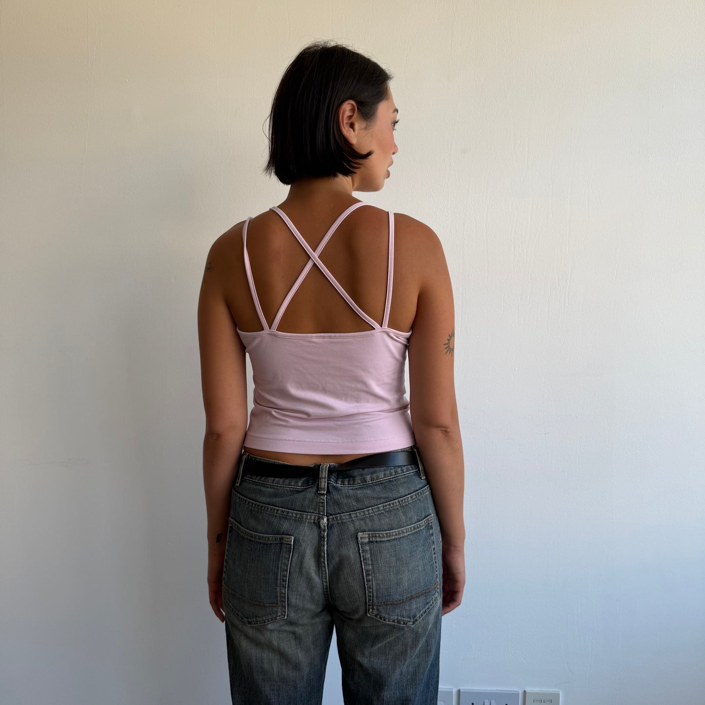 Pink Adidas racer back top - Size S