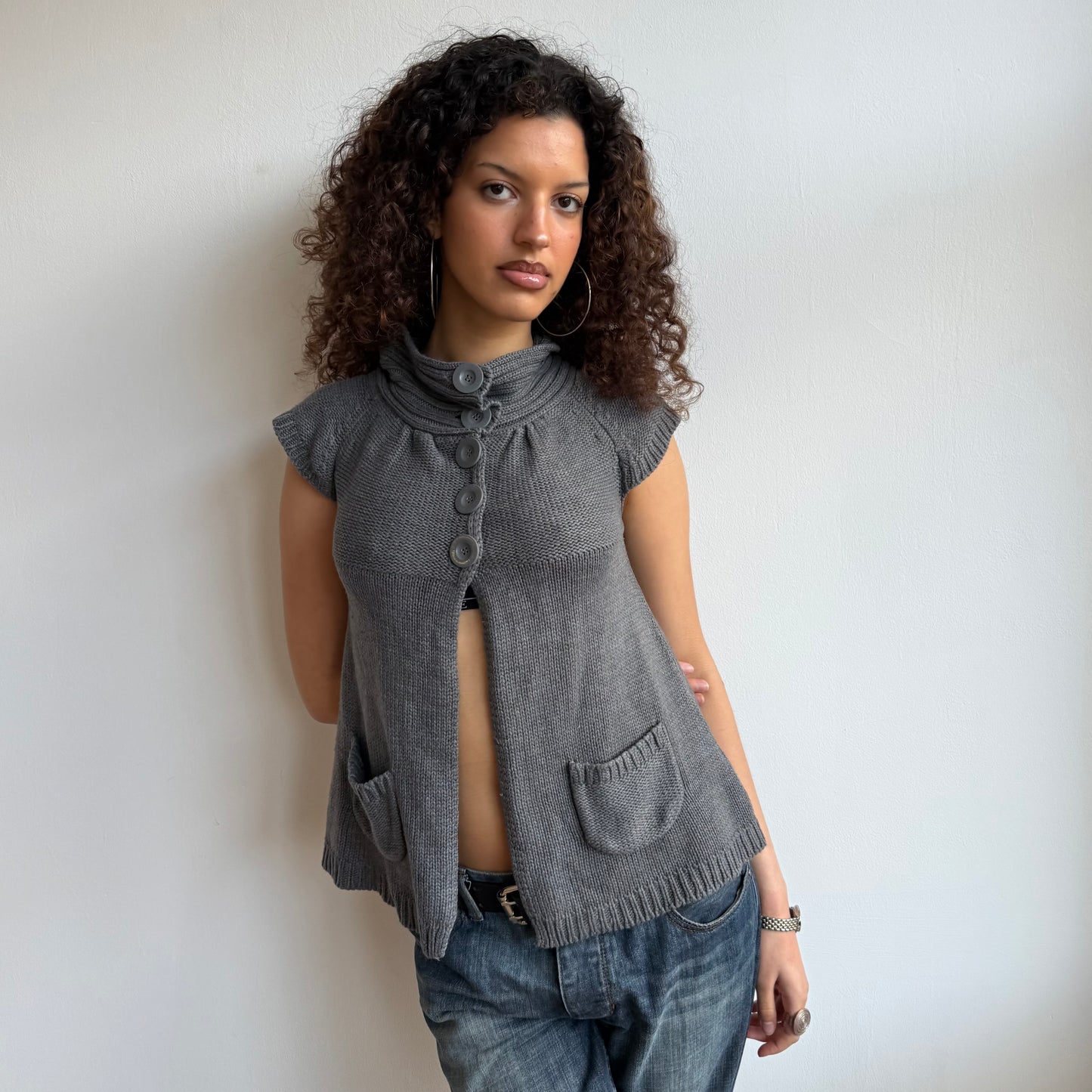 Grey open front Cardi - Size S