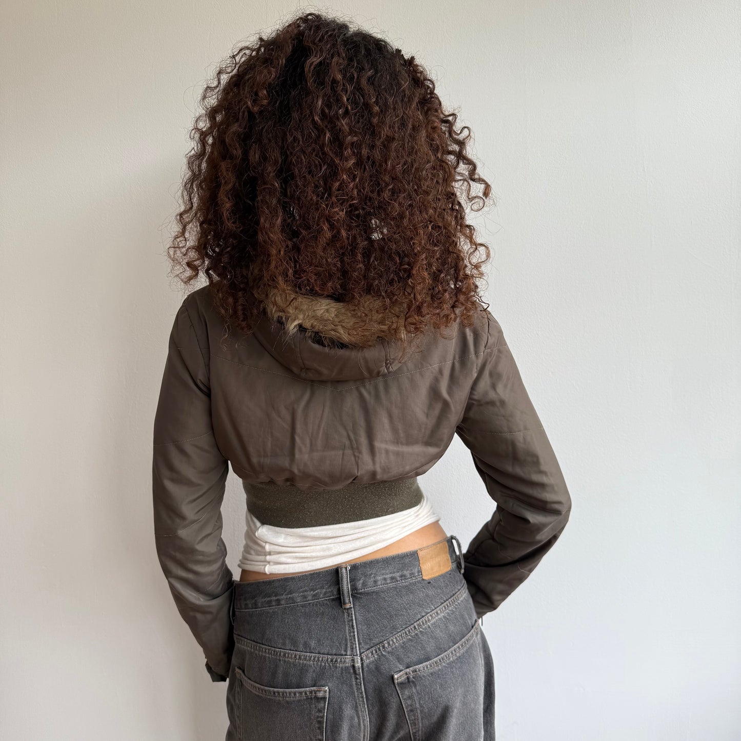 Cropped khaki puffer - Size S