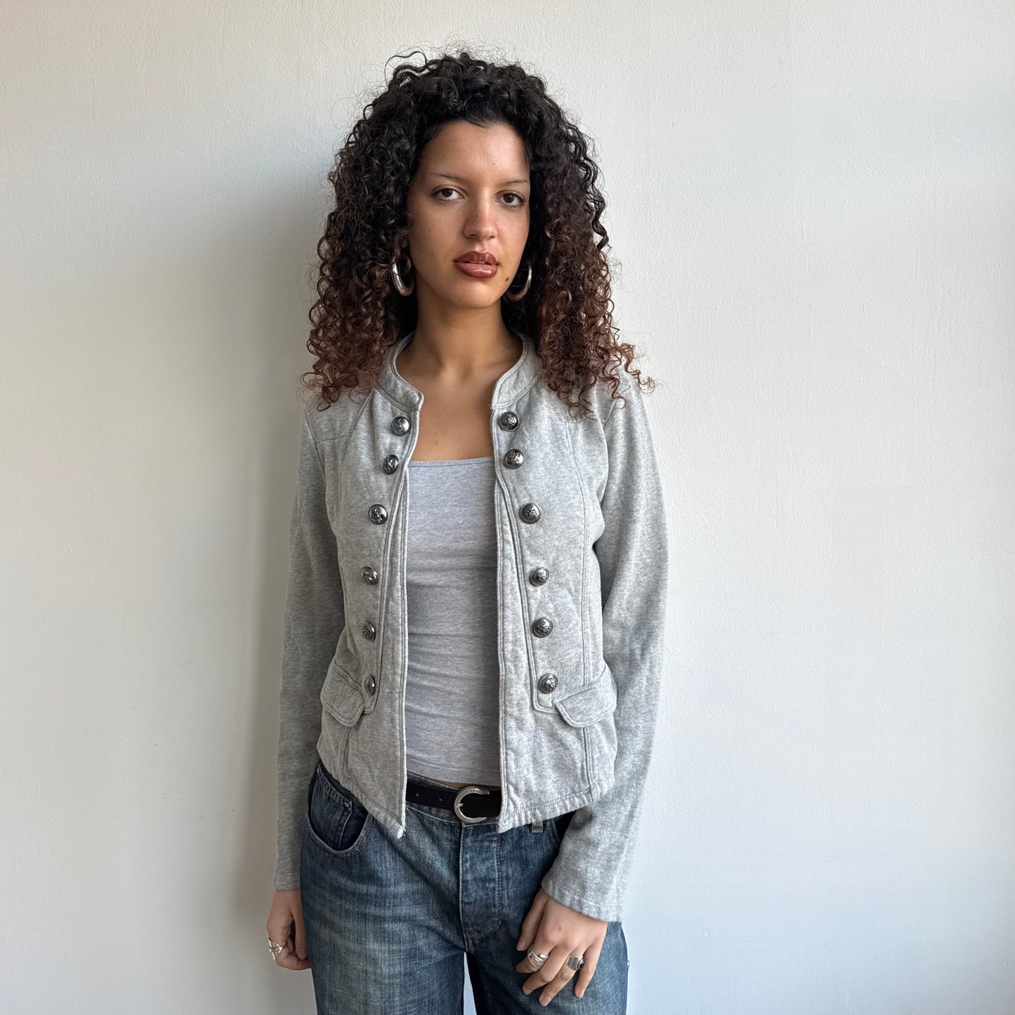 Grey military jumper - Size S