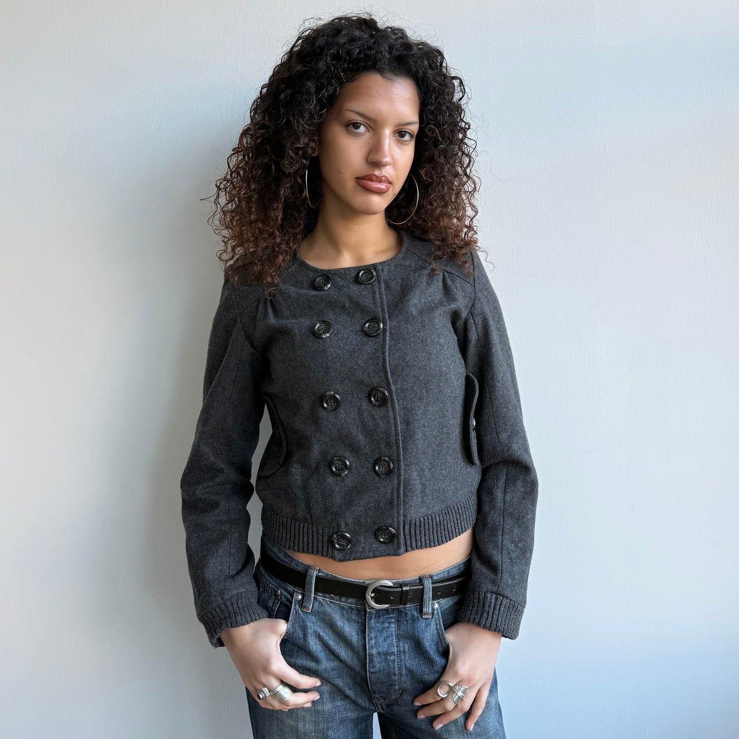 Grey Morgan de Toi military peacoat - Size S