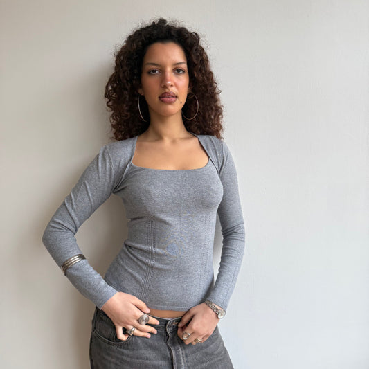 Grey long sleeve knit - Size S