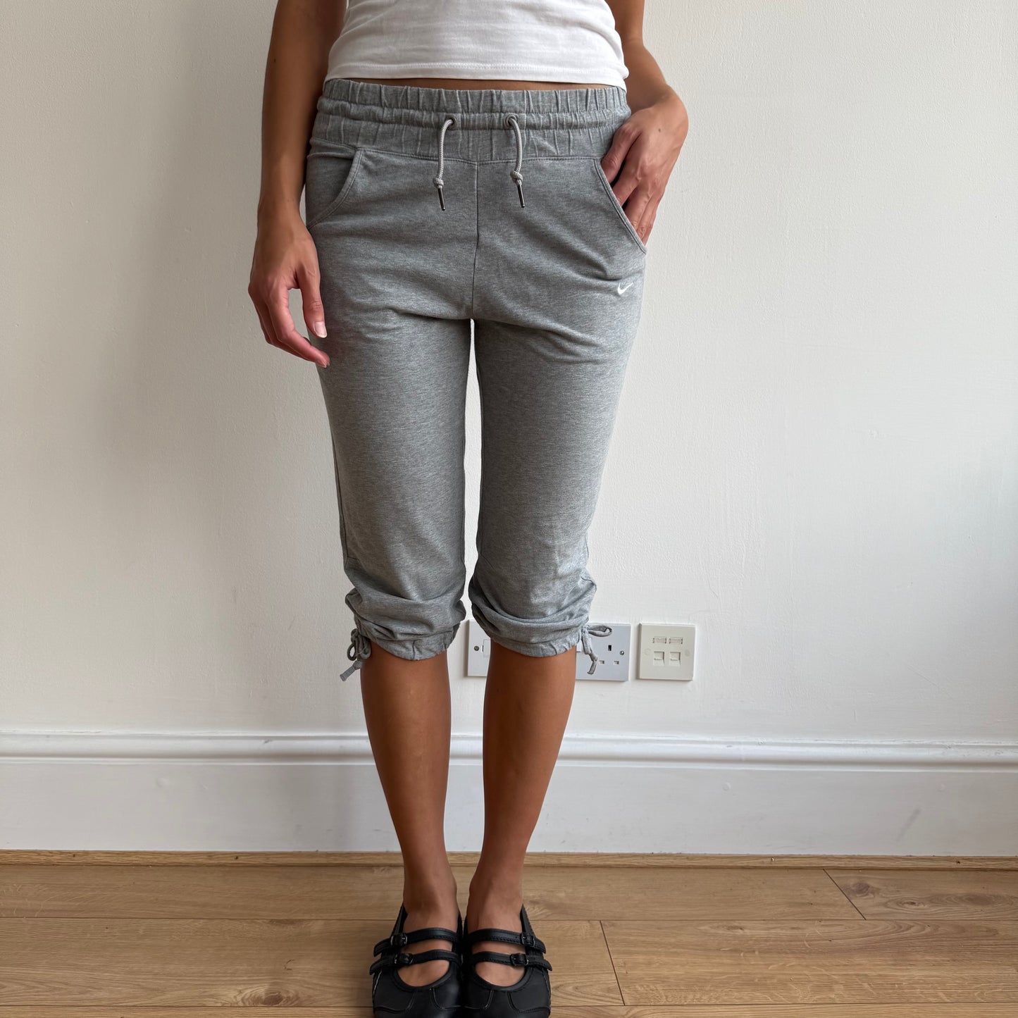 Grey Nike tie ankle capris - Size S