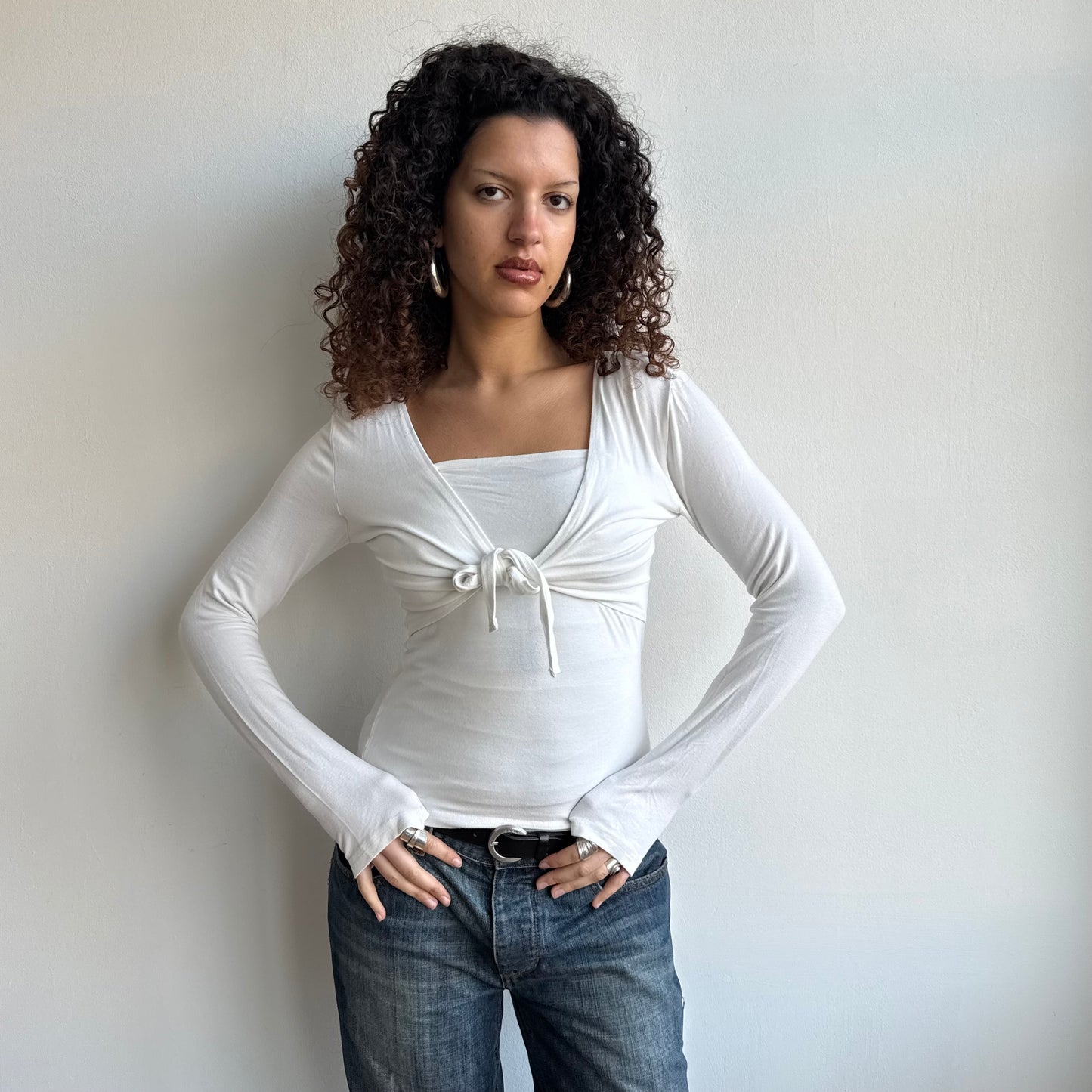 White wrap twist top - Size M