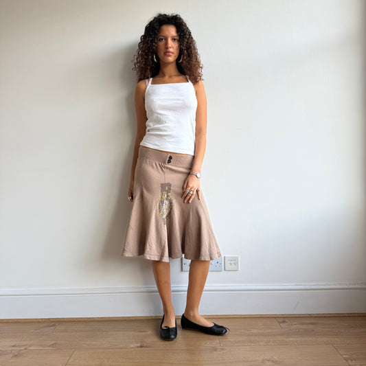 Brown cargo sweatshirt skirt - Size S