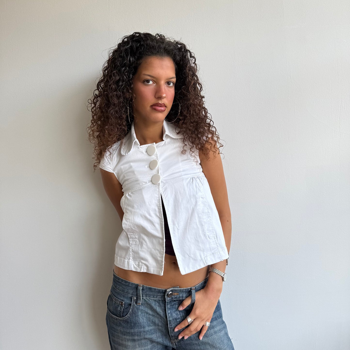 White short sleeve peacoat - Size XS