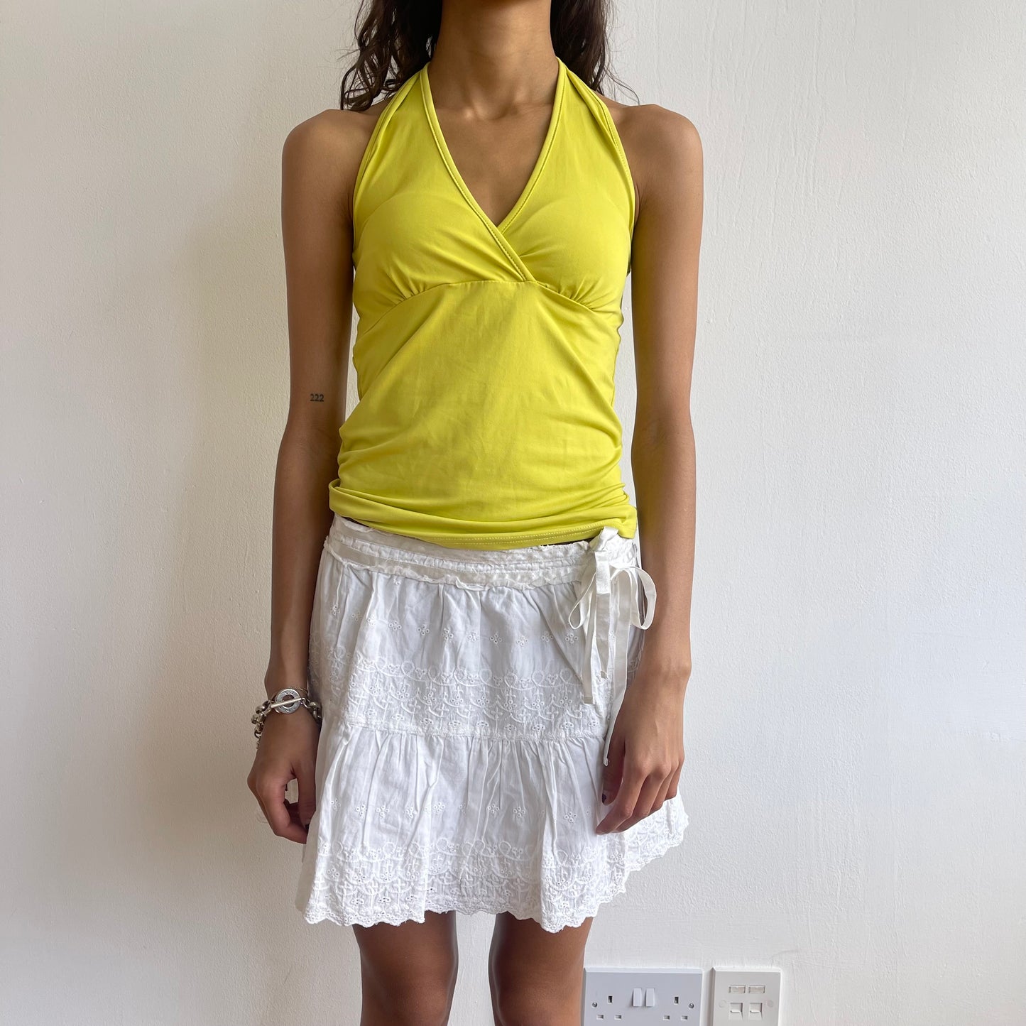 Chartreuse halter neck top - Size S