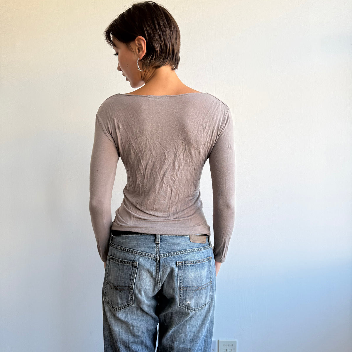 Taupe double layer top - Size S