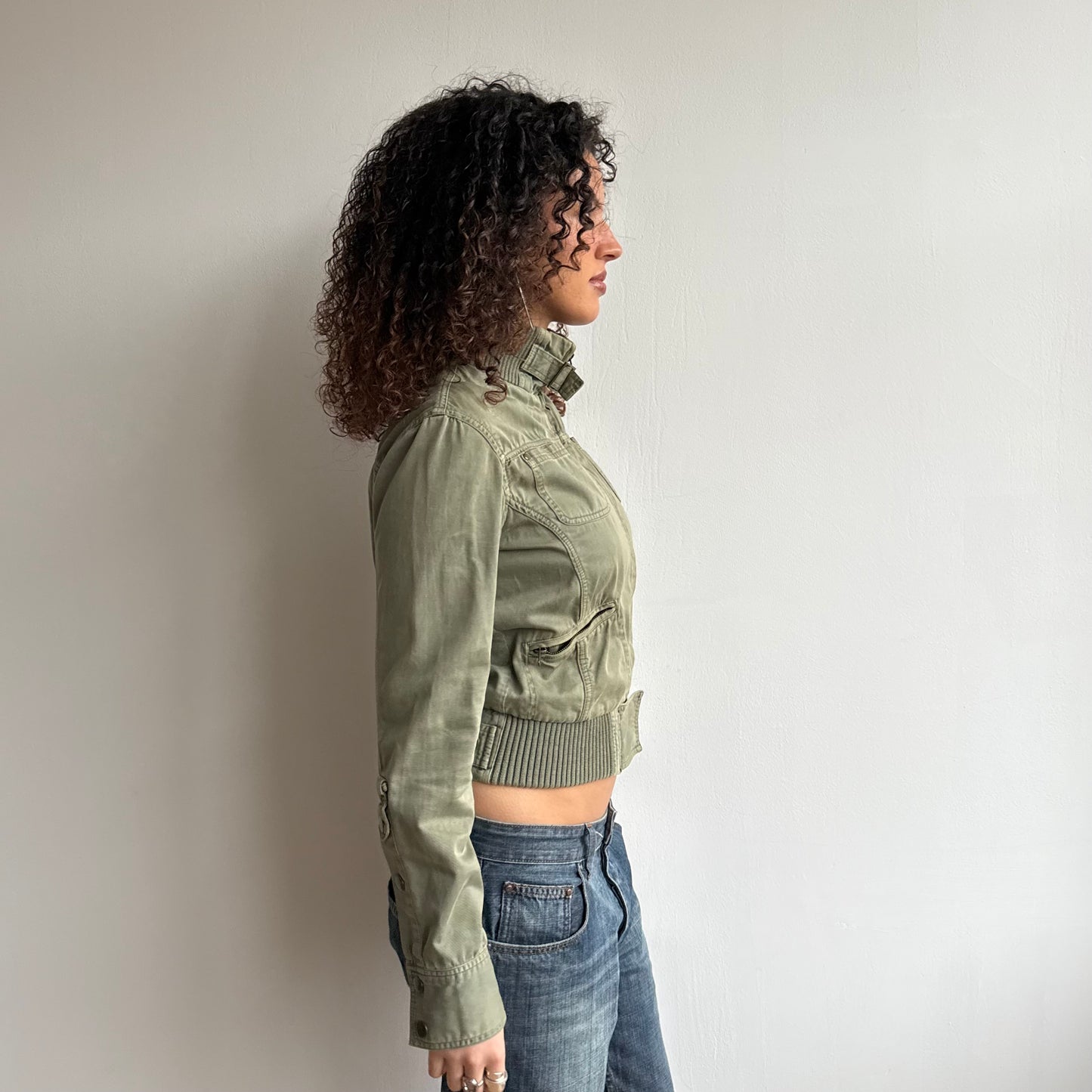 Green cargo bomber jacket - Size S/M