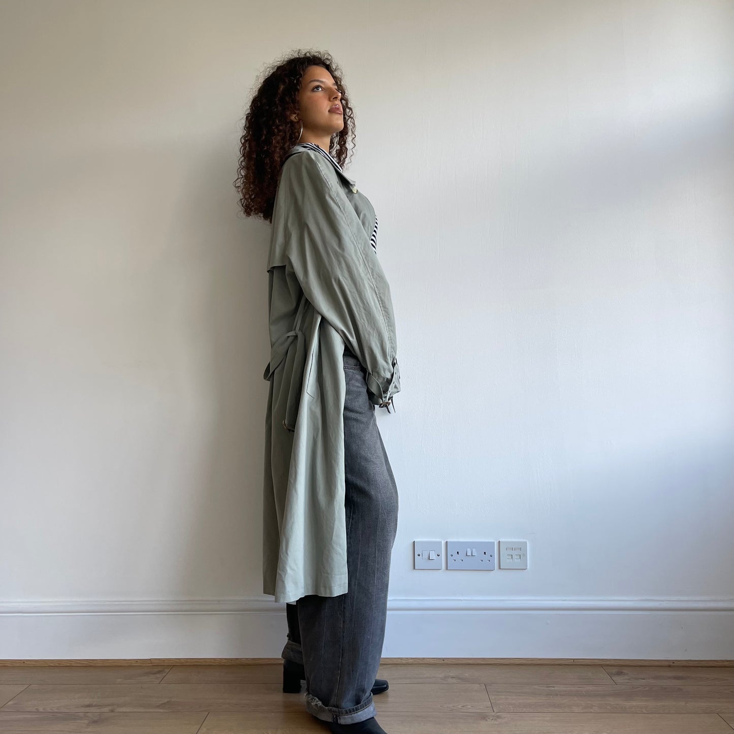 Khaki buckle trench - Size L