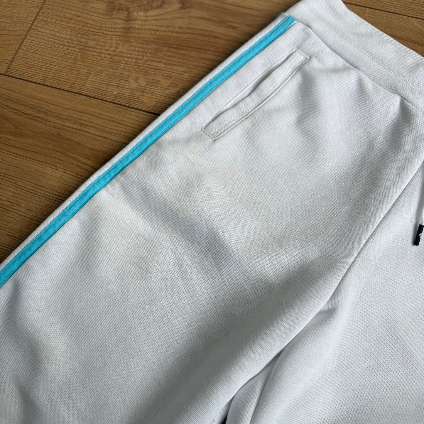 White + blue adidas sporty capris - Size S
