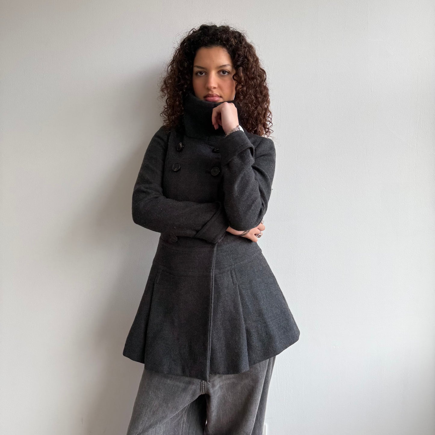 Grey peacoat dress - Size S