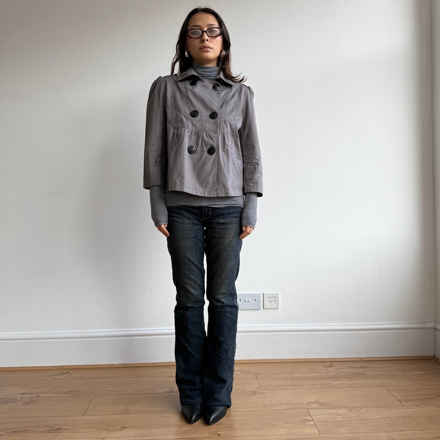 Taupe peacoat - Size S