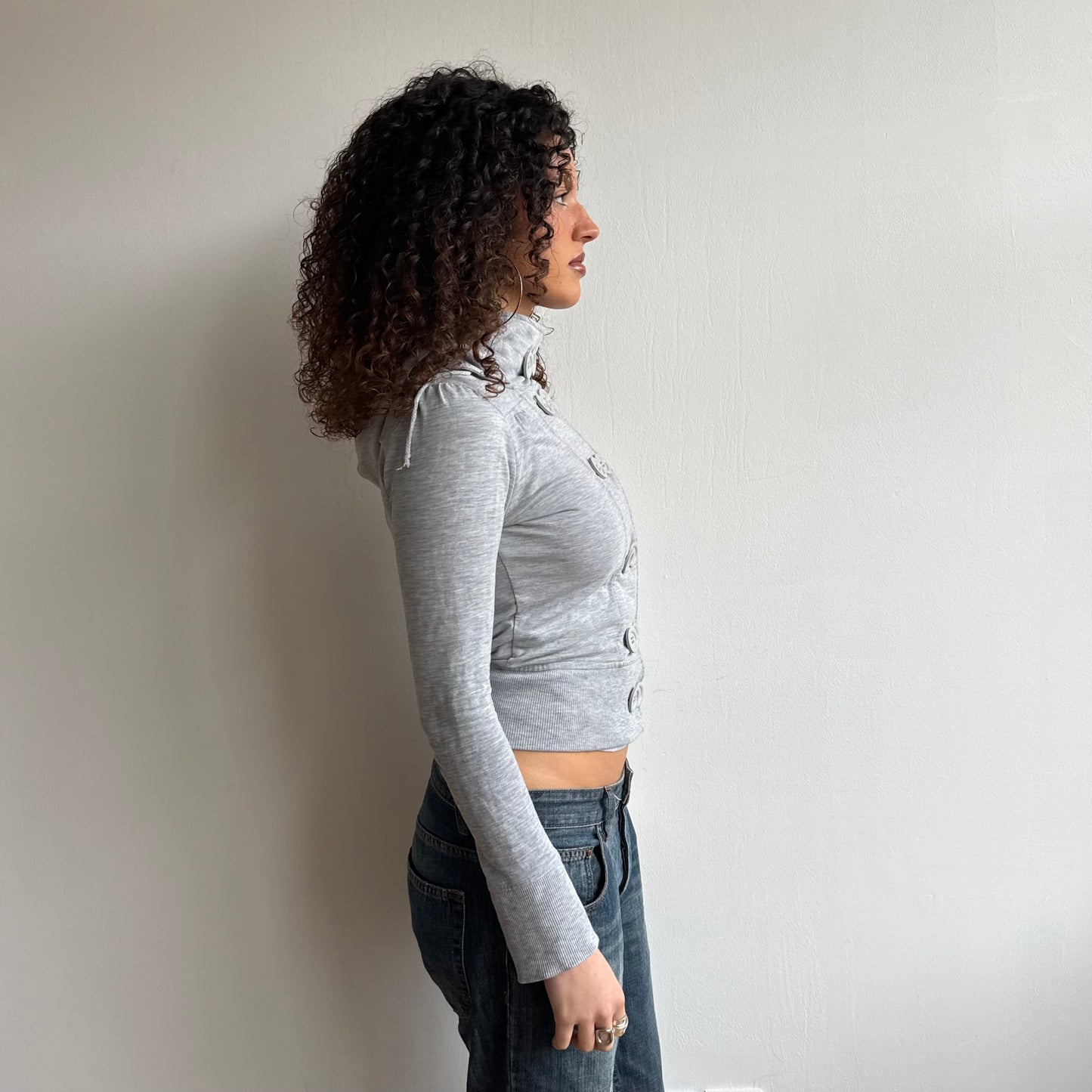 Grey peacoat hoodie - Size S