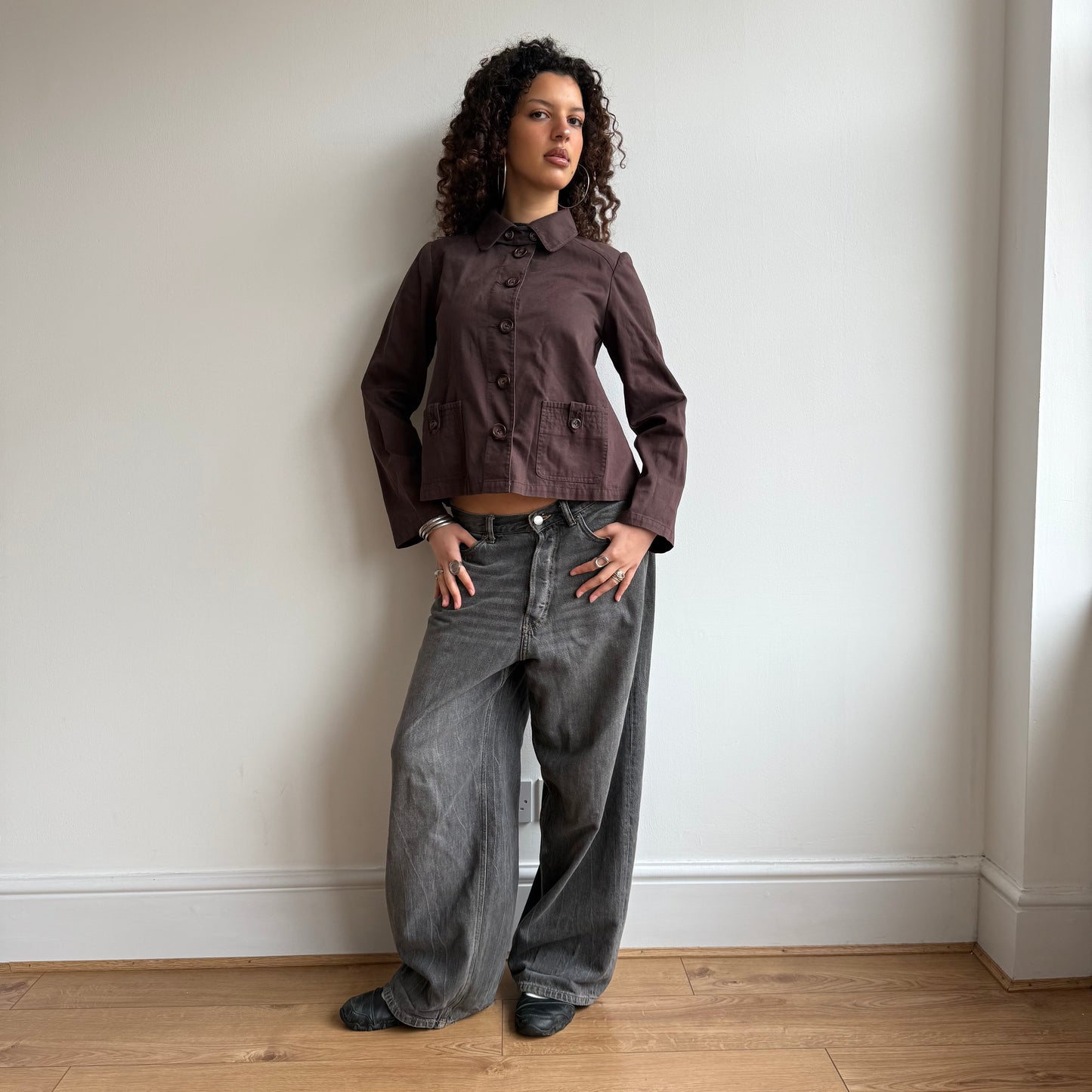 Brown trucker jacket - Size S