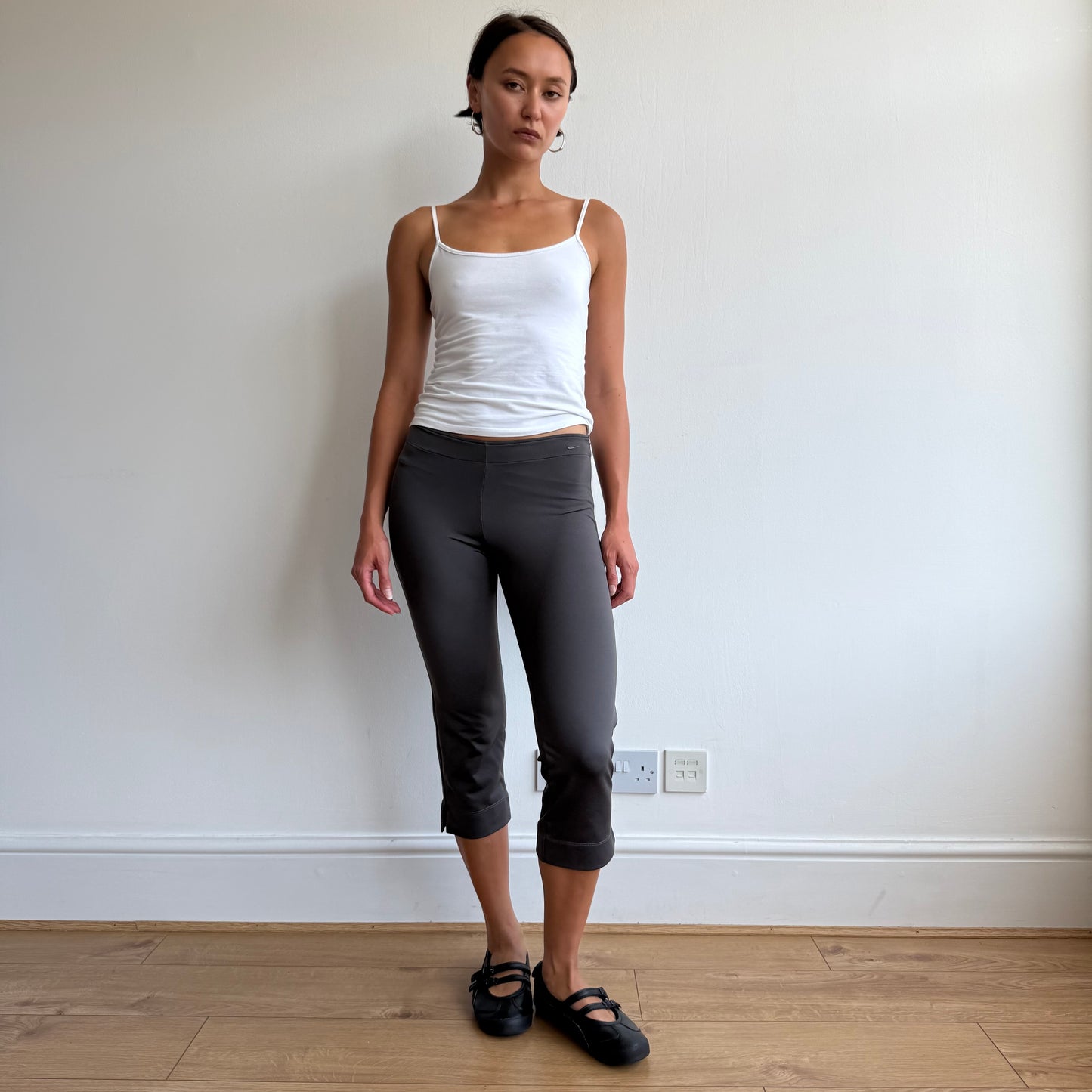 Taupe Nike zip side capris - Size XS