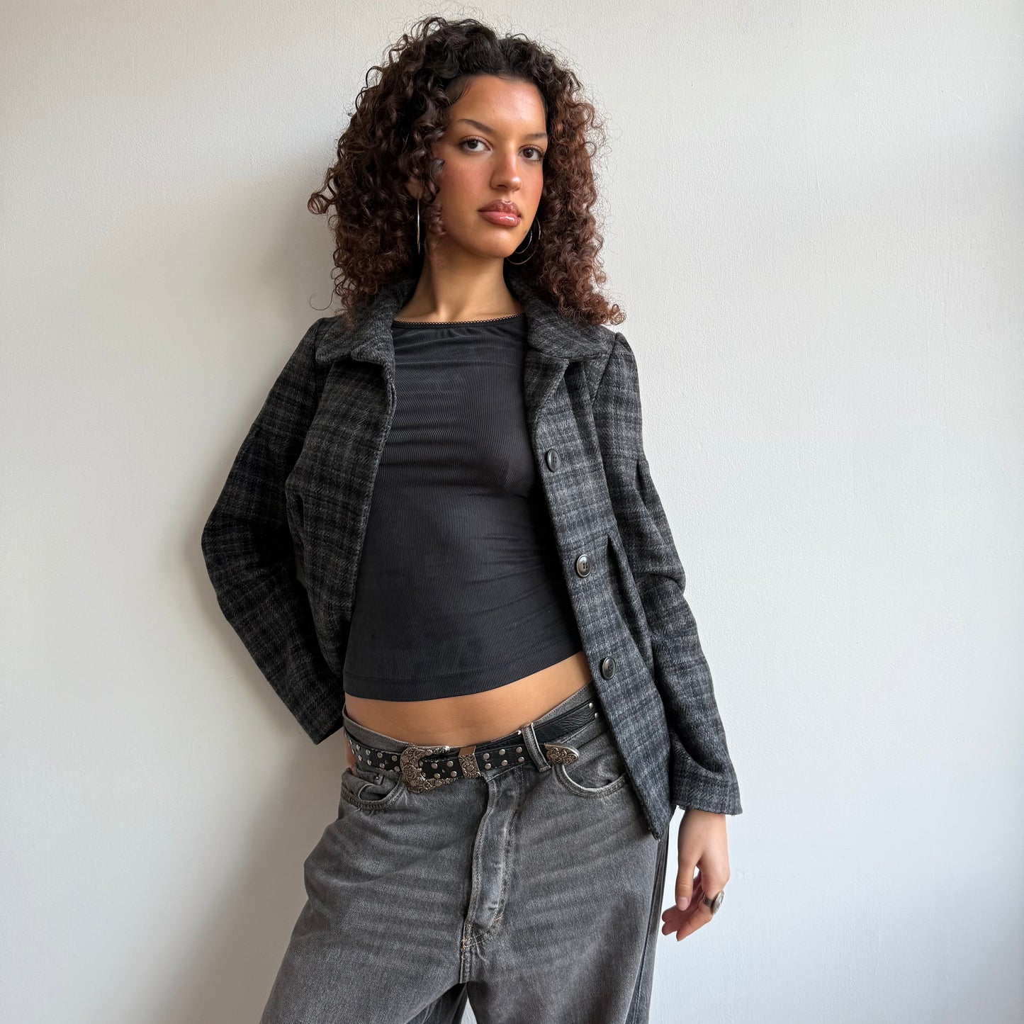 Tartan peacoat - Size S + M