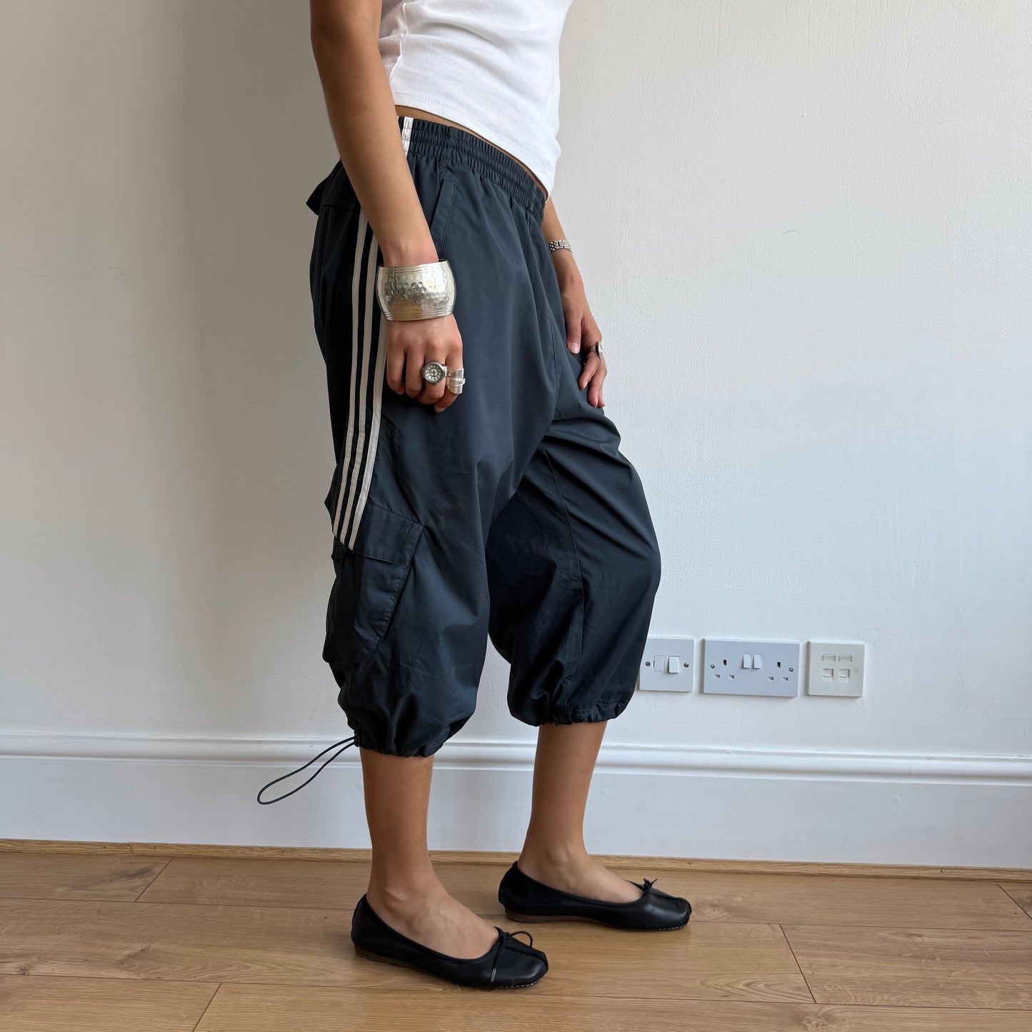 Navy Adidas capris - Size M