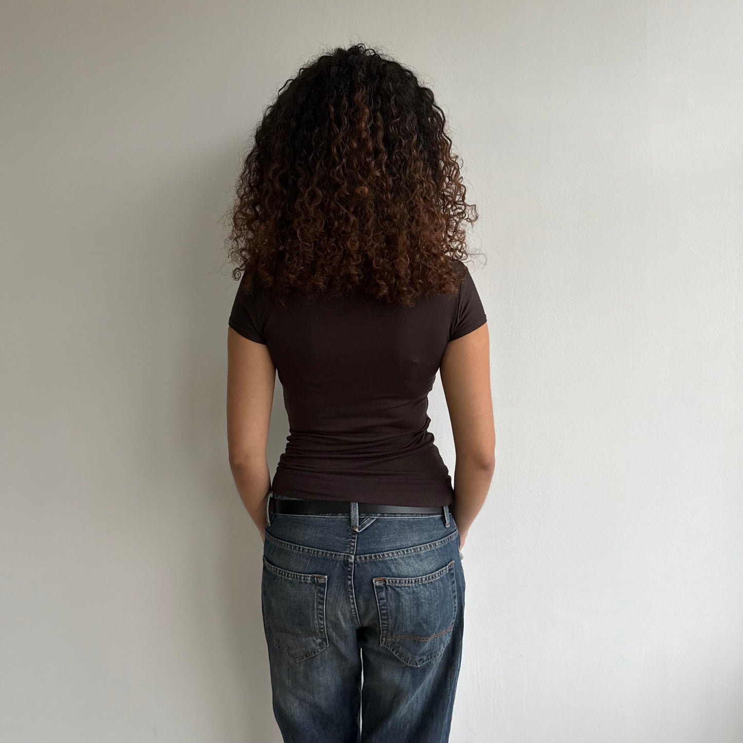 Dark brown cowl t-shirt - Size S