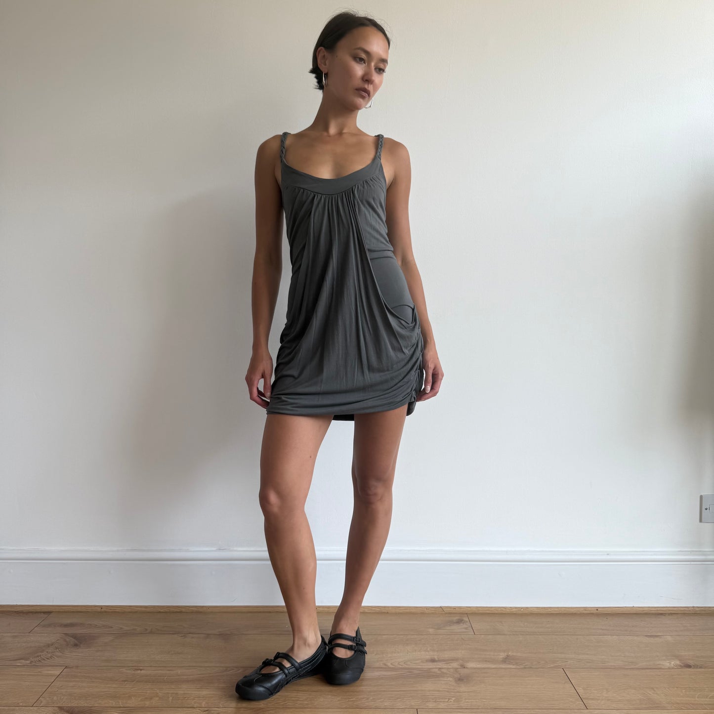 Grey bubble hem dress - Size S