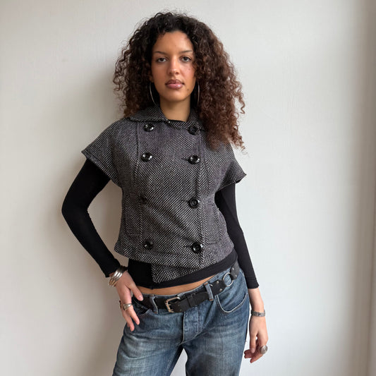 Short sleeve spotted peacoat - Size M