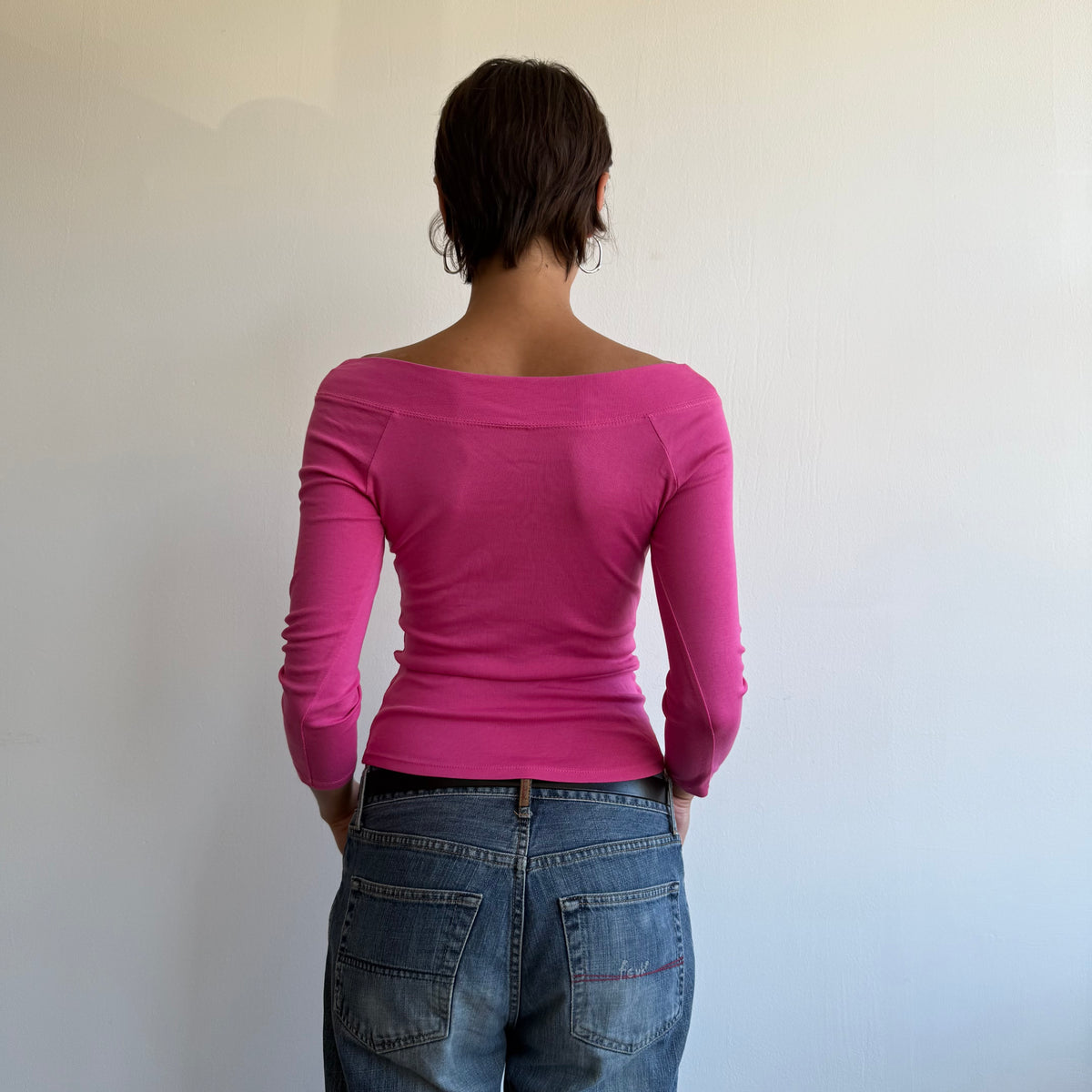 Pink 3/4 sleeve top - Size S